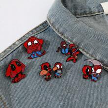 Disney 1/5 Stück Cartoon Figur Ansteck-Set, personalisierter Spinne-Man Deadpool Emaille-Pin, Rucksack, Kleidung, Schmuckzubehör, Metall-Abzeichen, Geschenke für Freunde, Rucksack für die Schule