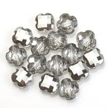 30 Peças/Pacote 9*12mm Oval 12mm Contas de Vidro de Trevo de Quatro Folhas, Contas Soltas Eletrorrevestidas para Acessórios de Joias DIY, Chaveiros, Encantos de Celular