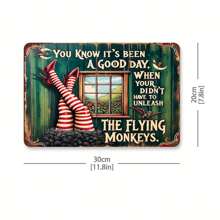 [ Art Set] 8x12 Inches Vintage Flying Monkey Iron Logo Art Set - Inspired Wall Decoration For Indoors And Outdoors
