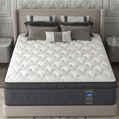 M R H New 10 12 14-Inch Twin Full Queen King Memory Foam Hybrid Mattress With Ergonomic Individual Springs, Medium Soft, Spine Soothing For All Ages! Try It Free For 100 Days!