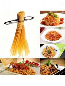 1 件不锈钢意大利面食分量测量工具，厨房烹饪意大利面/面条数量控制测量装置，4 孔意大利面测量器