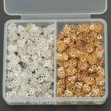 300pcs/Box Random Color Mixing + Random Color Mixing/Golden+Silvery/Golden+White K/KC Golden+Silvery/KC Golden+White K/White K+Silvery Little Cup Shaped Beads Caps For DIY Jewelry Making, Accessories & Parts