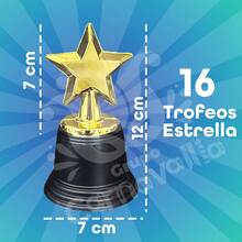 GRUPO CARNAVALLIA 16 Trofeos Dorado Estrella Estatuilla Premio Escolar Deporte - Dorado - Ver 4