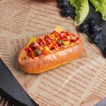 1pc Realistic Tomato Cheese Hotdog Bread Model, Home Decor Food Prop, Toast Accessory, Fridge Magnet, Craft - Multicolor - View 12