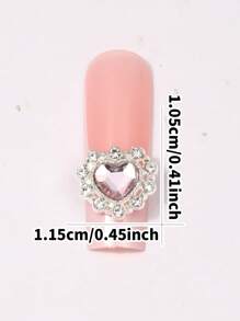 1box Cute Nail Drill Pink Heart Magic Wand Nail Jewelry Sets - Nail Art Jewelry Sets And Nail Technique Supplies That Nail Artists Must Have For Women And Girls Diy Glamorous Nail Art Decorations, Explore The Charm Of Nails