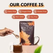 ZUVARA Mushroom Coffee USDA Organic With 6Adaptogenic Mushrooms And MCT Oil, USAGrown Instant Coffee For Better Energy, FocusDigestion, Lmmunity With Cordyceps, Lion's ManeTurkey Tail, 60 Servings