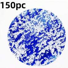 12/24/50/100/150 Stücke 33cm rundes Einweg-Besteck-Set in Goldfarbe, elegante Folie Tisch-Deko, geeignet für Hochzeit, Party, Veranstaltung, Weihnachten, Thanksgiving, Geburtstag, Abschluss, Candle-Light-Dinner, Valentinstag und Single-Party