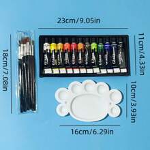 12/24/36 Farben Acrylfarben, Glas Malfarben Kunstbedarf reich an Farben und vielseitig zum Malen, 12 ml / 0,41 Unzen pro Tube, wasserbasierte Farbtube, geeignet für Leinwand, Holz und Basteleien - professionelle Künstlerbedarf, geeignet für Profis, Studenten und Erwachsene, Muss-haben für das neue Schuljahr, Einschulung, Schulmaterial