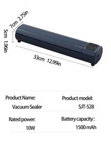 1pc USB Rechargeable Vacuum Sealing Machine, Food Packaging Device, Auto Vacuum Sealer For Foods, Meats, Fruits, Vegetables, Portable Vacuum Sealer Kit With 10 Bags, Ideal For Kitchen & Outdoor Picnic, Perfect Gift