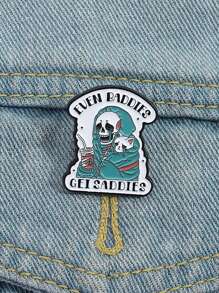 1pc I'm Fine Funny Quotation Lapel Pins Badges On Backpack Metal Enamel Pin Brooches For Fashion Jewelry Accessories Gifts