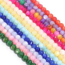 1 pièce Brin de perles de coquillage colorées de 4 mm, environ 93 perles, convient pour la fabrication de bracelets, colliers, bijoux DIY, été