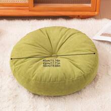 1 pieza Almohada redonda capitoneada de chenilla - Cojín grande para meditación para adultos, Tapete de yoga de poliéster brillante, Cojín para banco/silla de ventana, Uso multipropósito con bandeja para lectura