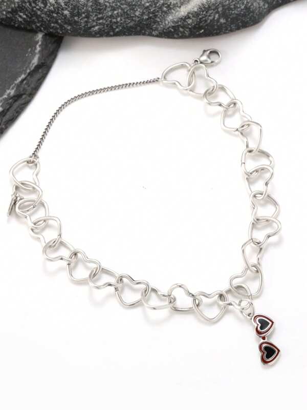 1pc Simple Unique 925 Sterling Silver Enamel Heart Sunglasses Charm Bracelet DIY Pendant Women Fine Jewelry Gift