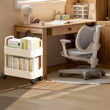 1pc 2-Tier Rolling Storage Cart - PP Material, Multipurpose For Office, Kitchen, Bathroom And Bedroom Organization Outdoor Decor