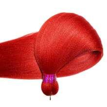 Neon Green Braiding Hair Pre Stretched 2 Packs Box Braids Hair Extensions 26 Inches Synthetic Pre Stretched Braiding Hair - Red - View 2