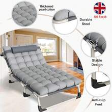 NetHong Sun Lounger Recliner Chair Reclining Outdoor Seat Single Folding Bed 190x 67cm