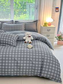 4pcs Bedding Set, Double-Sided Printed Duvet Cover, Flat Sheet, And 2 Pillowcases, Soft Brushed Microfiber, Durable And Fade-Resistant, Antimicrobial, Warm And Cozy, Suitable For Bedroom, Guest Room, Dorm - Keep an Appointment - View 4