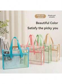 Bolsa Portátil Escolar Transparente, com Material de PVC Plástico Resistente à Água e Reforçado de Forma Robusta para Bolsa Transparente Escolar/Escritório para Mulheres e Homens | Pochete Leve para Concertos, Jogos Esportivos e Viagens