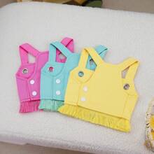 Source Factory Pet Dog Chest And Back, Spring And Summer Candy Color, Can Be Pulled, Pet Vest, Teddy Bear, Pet Supplies