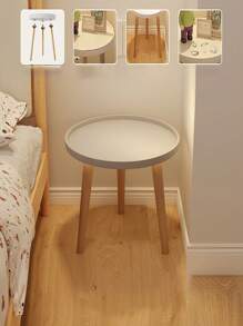 Simple Coffee Table Solid Wood Sofa Edge Table ,Sofa Side Small Round Table,Stable Side End Table For Living Room Bedroom Office Home Furnishing Decoration