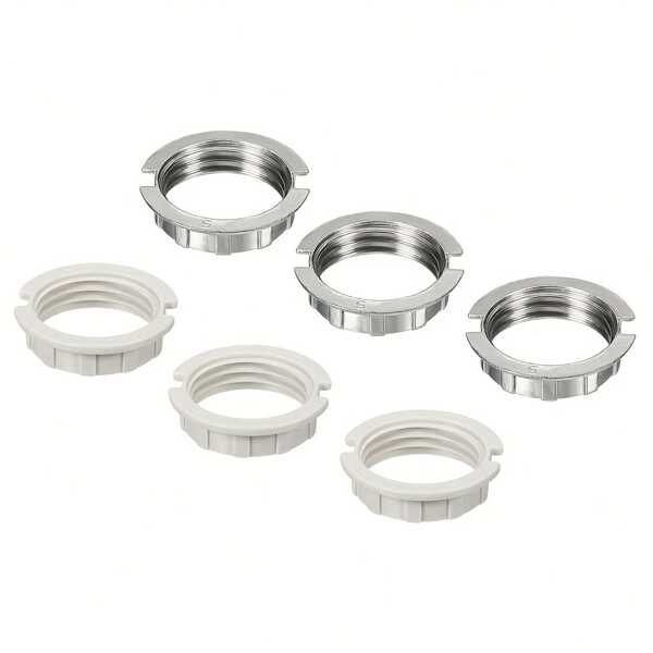 6 Stücke G9 Lampenfassung Ring Lampenschirm Halter Adapter Ring 3/4 Zoll Innendurchmesser, Zinklegierung geeignet für Beleuchtungskörper, Weiß, 6er Pack (klein)