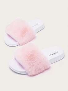 Dép lê lông xù thời trang nữ, thích hợp cho cả trong nhà và ngoài trời, dép lê lông xù màu hồng, lý tưởng cho trang phục thường ngày, dự tiệc, tiệc trà chiều và phối đồ mùa xuân hè. - Hồng - Xem 6
