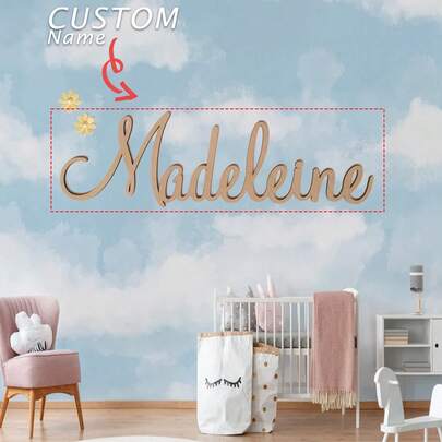 1pc Customized Wooden Name Plate, Suitable For Weddings, Bridal Showers, Personalized Parties, Home Decor, Wall Backdrops And More