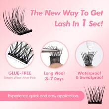 [30Pcs]GENIELASH Glue-Free Luxe Eyelash For Beginner Self Adhesive Eyelashes Natural False Eyelashes No Need Glue
