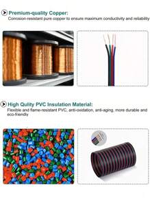 16.4FT(5m) LED Cable Electrical Wire 4pin LED Extension Cables For RGB RGBW SMD WS2812B LED Strip Light JST Connector
