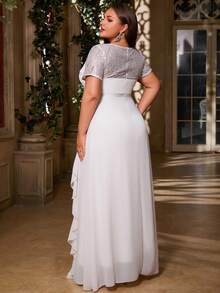 Women Plus Size Sequins Formal Evening Dress Mother Of Bridal