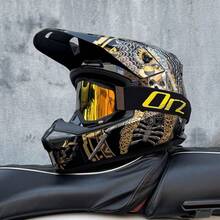 1pc Unisex Professional Motorcycle Motocross Helmet, Suitable For Off-Road Racing, Downhill Mountain Biking, Karting, Automotive Racing, Free Goggles Included