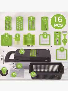 Pro Vegetable Chopper With Container, 8 Stainless Steel Blades For Onion/Potato/Salad Prep Essential, Dishwasher Friendly Space-Saving Kitchen Gadget - Vegetable Cutting - View 2