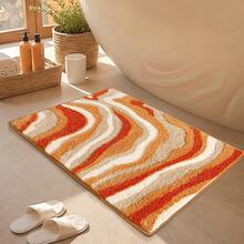 Summer Style Bathroom Rugs,Soft And Absorbent Bath Mats Non-Slip Backing Shower Rug,Machine Washable, Bathroom, Kitchen And Entryway Home Decor,Sea Beach Starfish Shell Bath Floor Mat,22"X34" - Orange - View 1