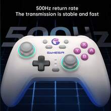 GAMESIR T4 Nova Hall Effect Game Controller Zero Drift Tri-Mode Connection PS5-Level HD Vibration 16 Million Colors Colorful Light Ring Professional Gaming High Damage Resistance Joystick - Cyber Blue - View 9