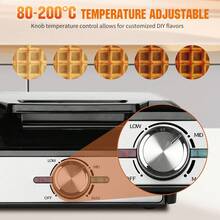Aigostar Deep Fill Waffle Machine With Adjustable Temperature Control, 1600W Fast Cooking Waffle Maker, Non-Stick Plates, Belgian & American Waffles - Savory - UK Plug(220-240V) - View 4