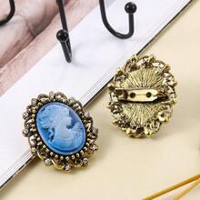 Pinlet Women's Multicolor Crystal Rhinestone Vintage Victorian Cameo Flower Brooch Pin Set For Lady Jewelry Gift - Multicolor12pcs - View 6