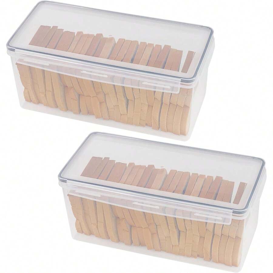 2 Pack Bread Box, Plastic Bread Container, Large Sandwich Holder, Bread Storage Container For Kitchen Counter, Bread Keeper With Airtight Lid, Bread Saver, 9 Qt / 8.5L Each-Yj - 2 - Xem 1