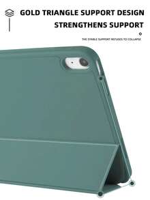 1pc Customizable Tri-Fold Tablet Case With Pen Slot, Midnight Green, Suitable For IPad Mini4/Mini5/Mini6/Mini7/Air/Air2/9.7/10.2/10.5/Air4/Air5/10.9/Pro 11-Inch/10th Gen/Air 11-In.(M2)-2024/Pro11-In.(M4)-2024/Air 11-Inch (M3) 2025/IPad (A16) 11 Inch 11th Generation 2025, Tri-Fold Adjustable Stand, Built-In Pen Slot, TPU Soft Edge Protection, Magnetic Auto Sleep/Wake, Simple/Casual/Personalized/Premium/Creative Design (Pen Not Included)