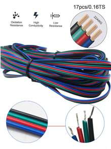 16.4FT(5m) LED Cable Electrical Wire 4pin LED Extension Cables For RGB RGBW SMD WS2812B LED Strip Light JST Connector