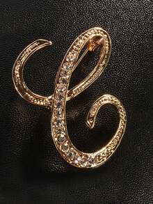 1 件 A-Z 字母胸针，欧式水钻别针，合金材质，镶嵌闪亮宝石，非常适合搭配西装、衬衫、夹克、连衣裙，展现优雅与时尚背包，适合学校办公室配饰珠宝圣诞节万圣节衣服别针有趣可爱的教师礼物 - 彩色 - 查看 5