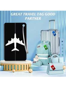 2-4pcs Aluminum Luggage Tag Set, Simple Plane Pattern, Stainless Steel Loop, Airplane Boarding Tags For Travel Carrying Identification, Travel Essentials|Stainless Steel Loop| Luggage Tag, Luggage Tags - MultiWarna - View 9