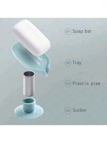 1 pezzo Portasapone a forma di foglia con ventosa, vassoio per asciugare spugne, accessori per bagno e cucina