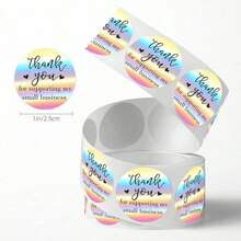 500 adesivi rotondi da 3,8 cm con la scritta "Grazie per aver supportato la mia piccola attività". Etichette impermeabili autoadesive, ideali per confezioni, buste regalo, scatole e buste. Materiale scolastico, per il rientro a scuola