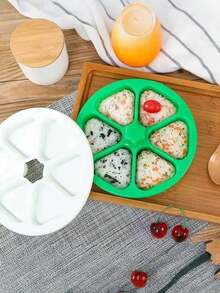 1 件六合一寿司制作套件 - 三角形米饭和蔬菜卷模具，塑料，厨房必备，模具寿司制作套件 | 三角形设计 | 易于清洁的材料