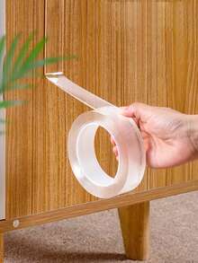 1 Gulungan Pita Perekat Dua Sisi Serbaguna, Perekat Karet Tahan Lama yang Mudah Digunakan untuk Dekorasi Ruangan, Stiker Dinding, Stiker Personalisasi - Clear - View 1
