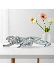 5pcs Resin Leopard Sculpture In Assorted Colors, Ideal Home Decor Animal Figurine For Living Room, Desk, Cabinet, Holiday Gift And Tabletop Decoration