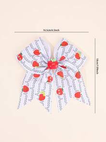 1/5pcs Back To School Multicolor Large Hair Bow Clips For Girls,Pencilsb/School Bag/Rulers,Prints Ribbon Grosgrain Hairgrips For First Day Of School ,Girl Student Cheerleader Hair Accessories - Multicolor - View 10