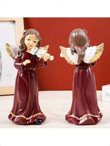 1pc Creative Mini Praying Angel With Wings Figurine Desktop Decor, Cupid Ornament Best - Multicolor - View 8