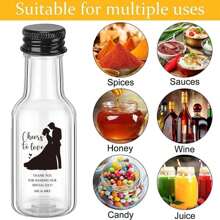 48pcs 25ml 50ml Mini Liquor Bottles Set, Mini Empty Plastic Shot Bottles, Airtight Spirit Bottle With Caps Mini Wine Bottles, Bar Party Supplies Thanksgiving, Halloween, And Christmas Are Applicable Durable Multi-Use For Juice, Sauces, Coffee