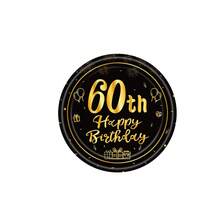 10pcs/20pcs/40pcs/60pcs/Set, 60th Birthday Party Decorations 60th Themed Birthday Party Tableware Vintage 1965 Party Supplies 60th Birthday Party Decorations Plates Napkins Black And Gold Tableware Men Women Gifts Table Decorations Halloween Table Decorations - Black 60 - View 13